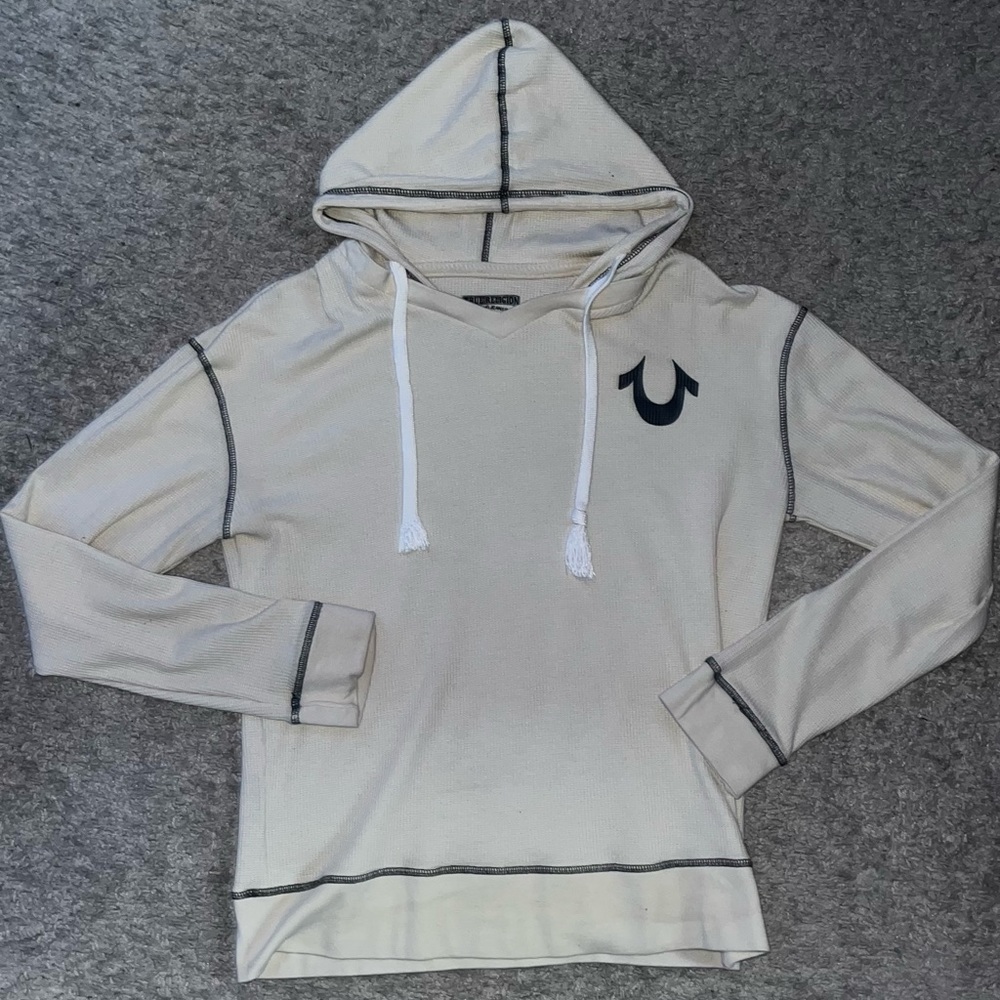 True religion waffle knit hoodie